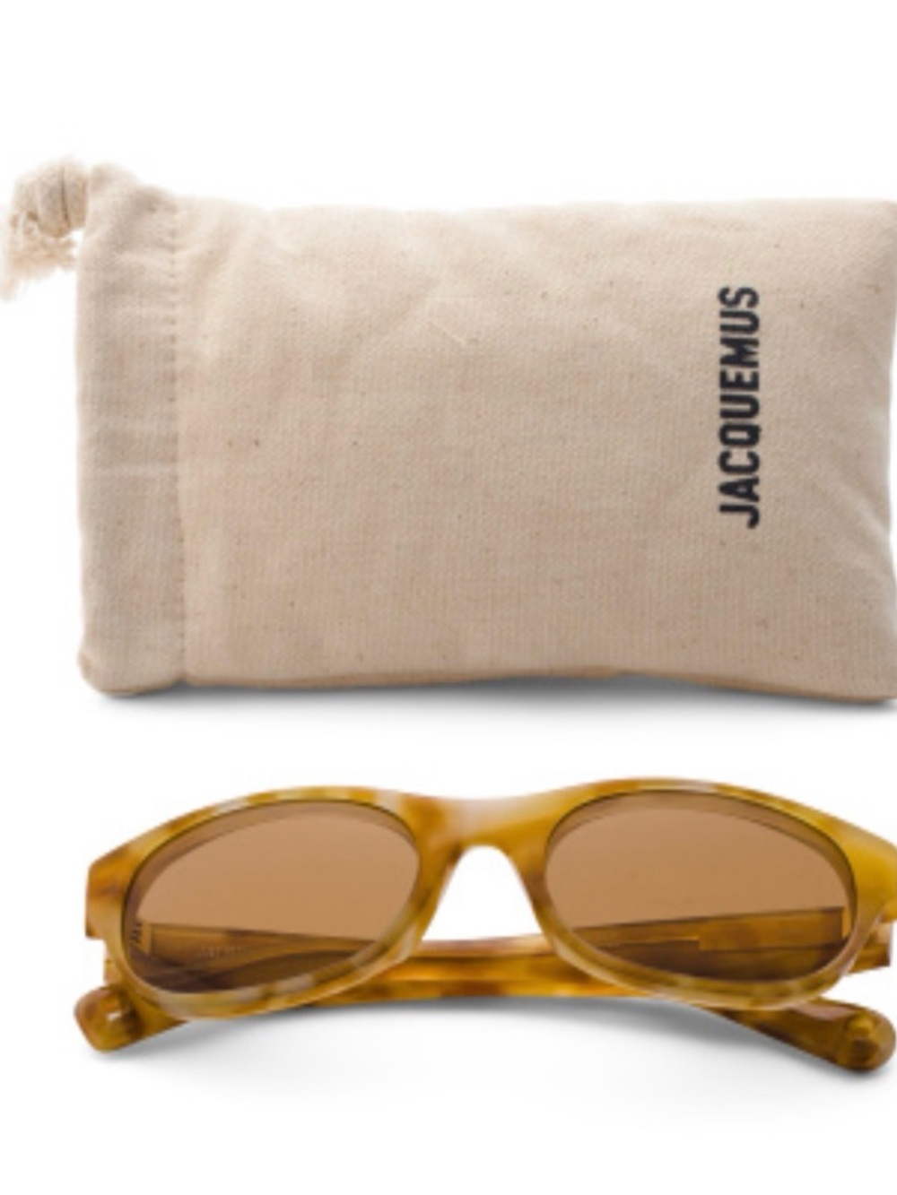 Jacquemus Men’s Amber Tortoise Oval Sunglasses